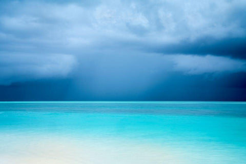 Blue Umbra White Modern Wood Framed Art Print with Double Matting by Frates, Dennis