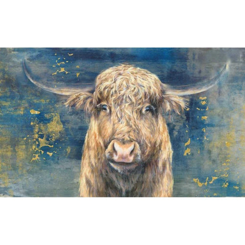 Highland Taurus Gold Ornate Wood Framed Art Print with Double Matting by Peregojina, Dina
