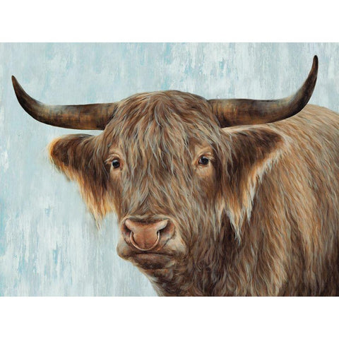 Bull Black Modern Wood Framed Art Print with Double Matting by Perejogina, Dina