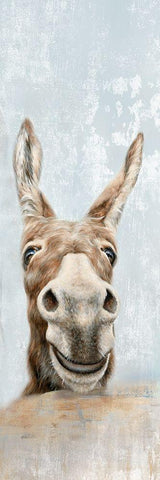 The Donkeys  White Modern Wood Framed Art Print with Double Matting by Perejopgina, Dina