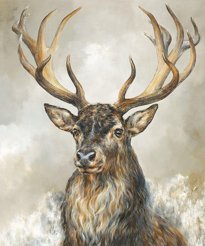 Deer Hart  Black Ornate Wood Framed Art Print with Double Matting by Perejogina, Dina