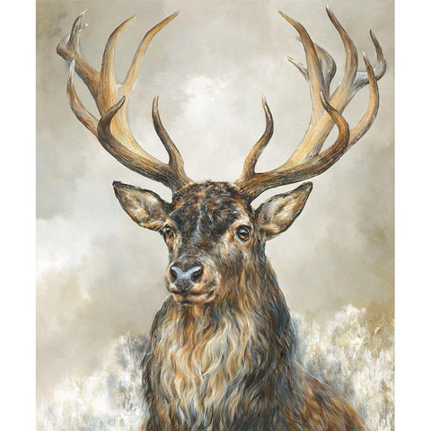 Deer Hart  Black Modern Wood Framed Art Print by Perejogina, Dina