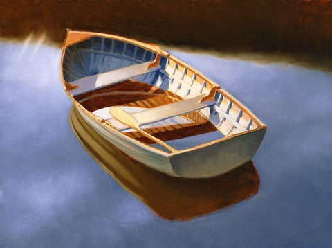 Rowboat Otter Lake II Black Ornate Wood Framed Art Print with Double Matting by Melton, Dorian