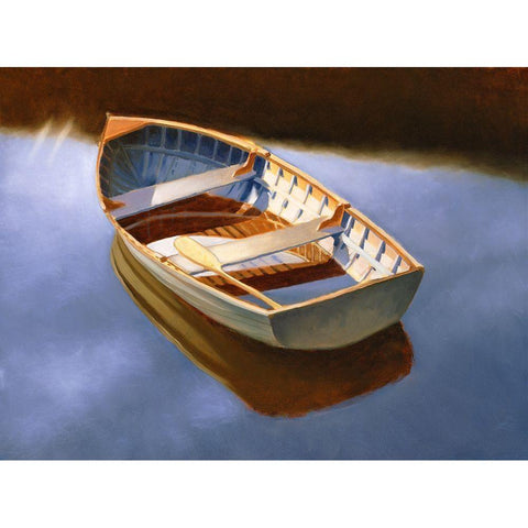 Rowboat Otter Lake II Black Modern Wood Framed Art Print by Melton, Dorian