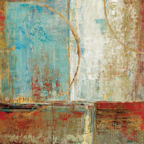 Composition II White Modern Wood Framed Art Print with Double Matting by Dolce, Carmen