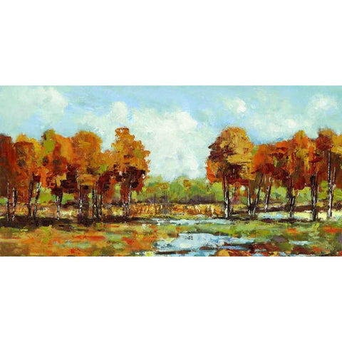Copper Landscape Black Modern Wood Framed Art Print with Double Matting by Dolce, Carmen