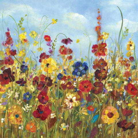 Sunshine Meadow I Gold Ornate Wood Framed Art Print with Double Matting by Dolce, Carmen
