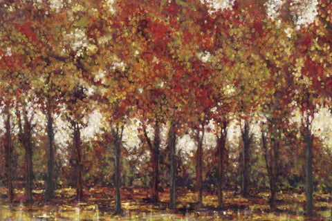 Bordeaux Trees White Modern Wood Framed Art Print with Double Matting by Dolce, Carmen
