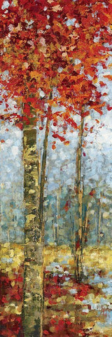 Crimson Woods I  Black Ornate Wood Framed Art Print with Double Matting by Dolce, Carmen