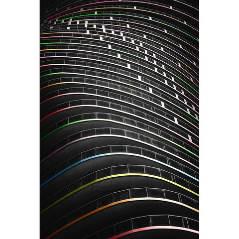 Upstream Enchanced  Black Modern Wood Framed Art Print with Double Matting by Dulis, Peter