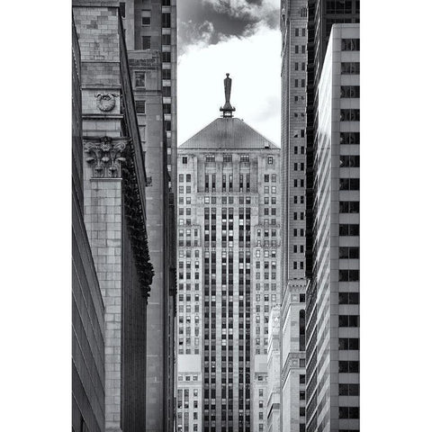 Chicago La Selle Black Modern Wood Framed Art Print by Stein, Daniel