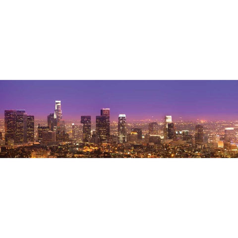 Purple LA Sunset White Modern Wood Framed Art Print by Stein, Daniel