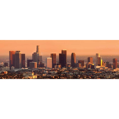 Los Angeles Sunset Black Modern Wood Framed Art Print by Stein, Daniel
