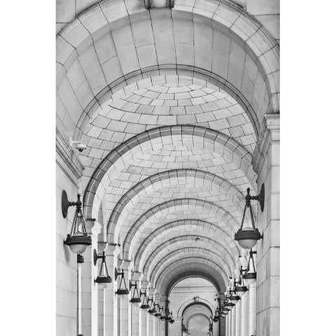 Union Station Arches Black Modern Wood Framed Art Print by Stein, Daniel