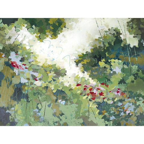 Lush Wildflower Garden  Gold Ornate Wood Framed Art Print with Double Matting by Riger, Sue