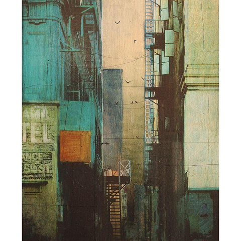 Escape Route Black Modern Wood Framed Art Print by Brizzi, Elisabeth