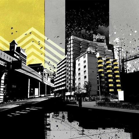 Triptych II Black Modern Wood Framed Art Print by Brizzi, Elizabeth