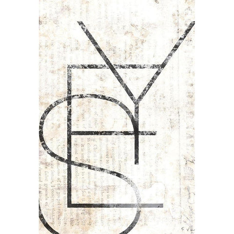 YES Black Modern Wood Framed Art Print by Varrasso , Enrico