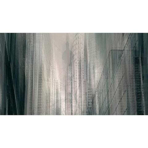Manhattan Mayhem Black Modern Wood Framed Art Print by Jenney, Jessica
