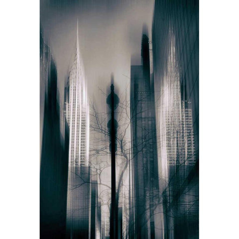 Metropolis Black Modern Wood Framed Art Print with Double Matting by Jenney, Jessica