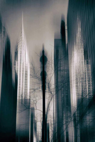 Metropolis Black Ornate Wood Framed Art Print with Double Matting by Jenney, Jessica