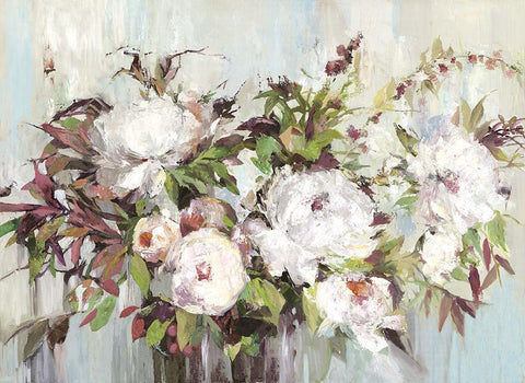 Soft Posy Black Ornate Wood Framed Art Print with Double Matting by K, Ella