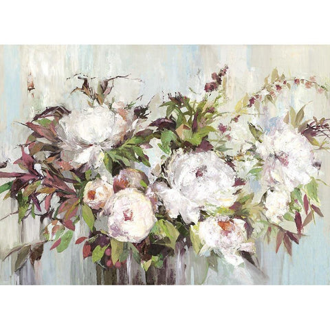 Soft Posy White Modern Wood Framed Art Print by K, Ella