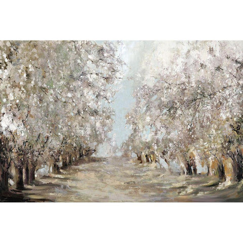 Spring Blossoms Black Modern Wood Framed Art Print with Double Matting by K, Ella