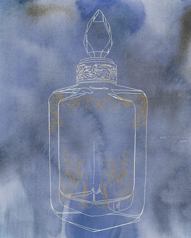 Antique Perfume Bottle I White Modern Wood Framed Art Print with Double Matting by Sparler, Erin