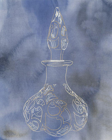 Antique Perfume Bottle III White Modern Wood Framed Art Print with Double Matting by Sparler, Erin