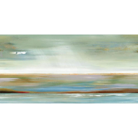 Abstracted Layers Gold Ornate Wood Framed Art Print with Double Matting by Lera