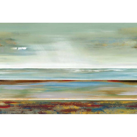 Abstracted Layers Black Modern Wood Framed Art Print with Double Matting by Lera
