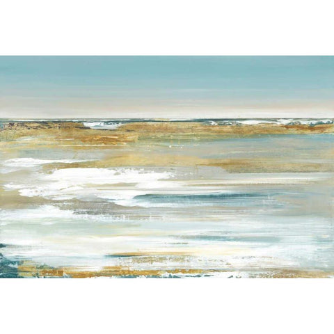 Blue Horizon I Black Modern Wood Framed Art Print with Double Matting by Mravyan, Valeria