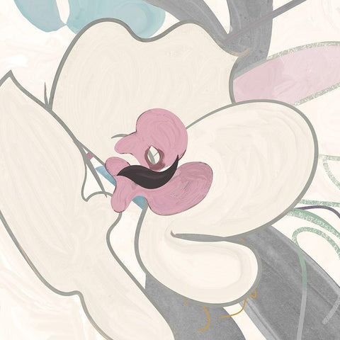Tender Orchid II  Gold Ornate Wood Framed Art Print with Double Matting by Evelia