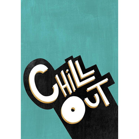 Chill Out  Black Modern Wood Framed Art Print by Leonard, Sarah