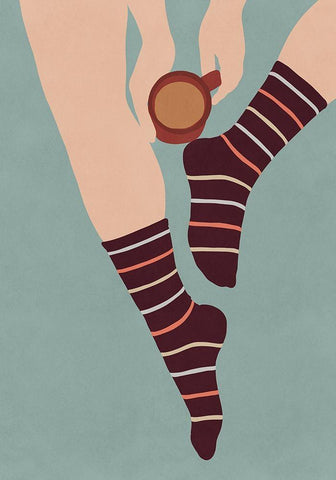 So Cozy Black Ornate Wood Framed Art Print with Double Matting by Leonard, Sarah