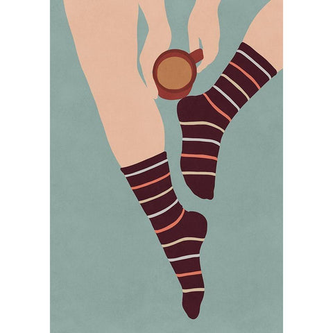 So Cozy Black Modern Wood Framed Art Print by Leonard, Sarah