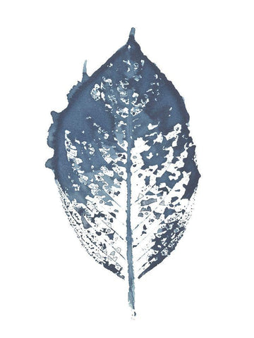 Beginning in Blue VII White Modern Wood Framed Art Print with Double Matting by Evans, Amy