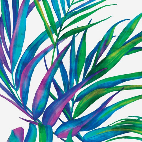 Colorful Leaves II White Modern Wood Framed Art Print by Watts, Eva