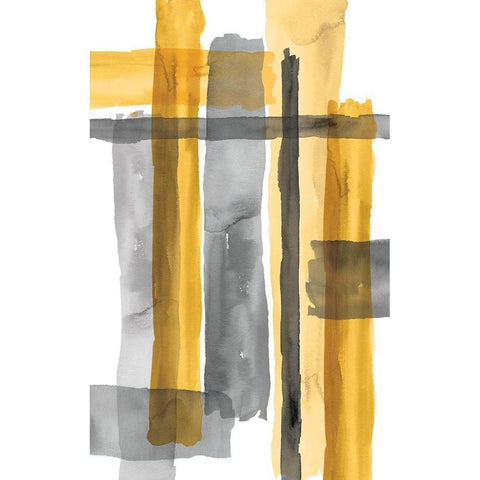 Golden Criss Cross White Modern Wood Framed Art Print by Wattes, Eva