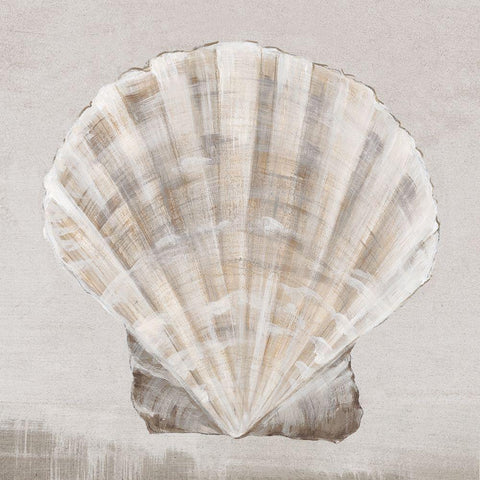 Neutral Shells II White Modern Wood Framed Art Print by Watts, Eva