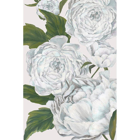 Grey Peony II White Modern Wood Framed Art Print by Watts, Eva