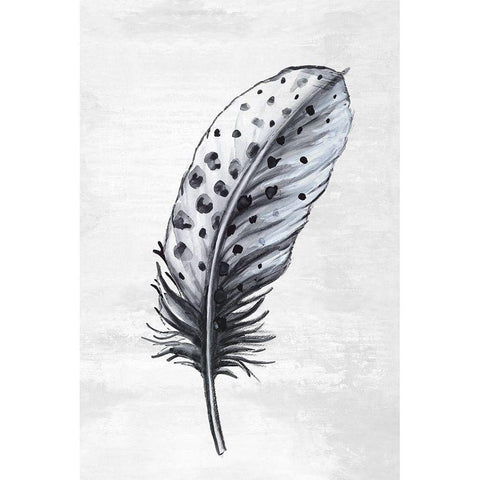 Indigo Feather II Black Modern Wood Framed Art Print with Double Matting by Watts, Eva