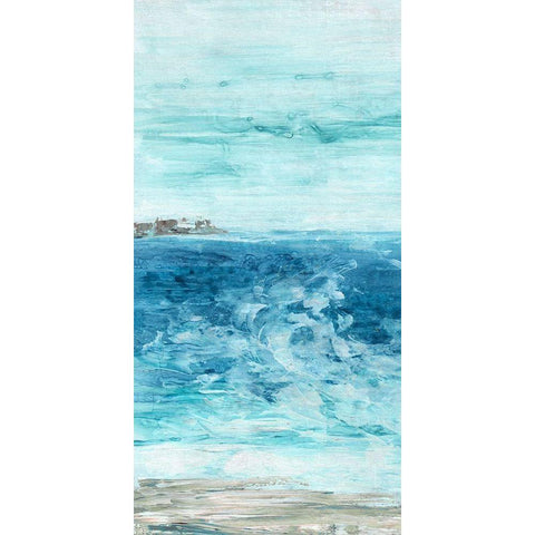 Crashing Waves II Black Modern Wood Framed Art Print with Double Matting by Watts, Eva