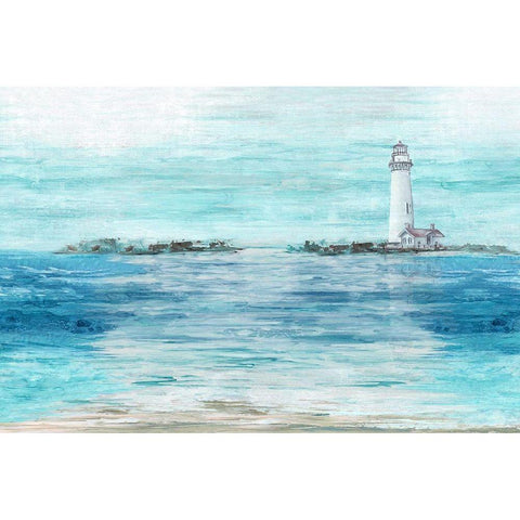 Coastal Lighthouse  White Modern Wood Framed Art Print by Watts, Eva