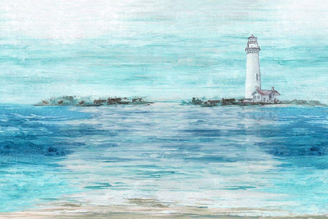 Coastal Lighthouse  White Modern Wood Framed Art Print with Double Matting by Watts, Eva