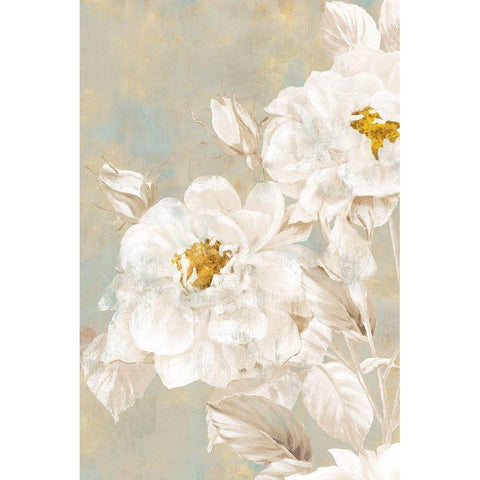 White Rose II  Gold Ornate Wood Framed Art Print with Double Matting by Watts, Eva