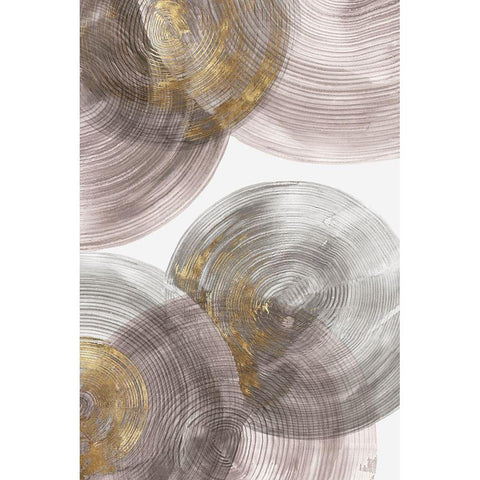 Spiral Rings I  Black Modern Wood Framed Art Print with Double Matting by Watts, Eva