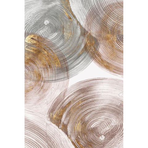 Spiral Rings II  Black Modern Wood Framed Art Print with Double Matting by Watts, Eva