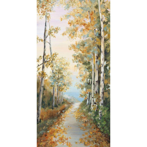 Path in the Forest  White Modern Wood Framed Art Print by Watts, Eva